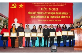 Hội nghị tổng kết công tác xây dựng Đảng năm 2017 và triển khai nhiệm vụ công tác năm 2018